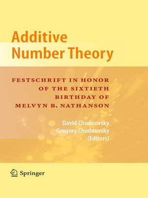 cover image of Additive Number Theory